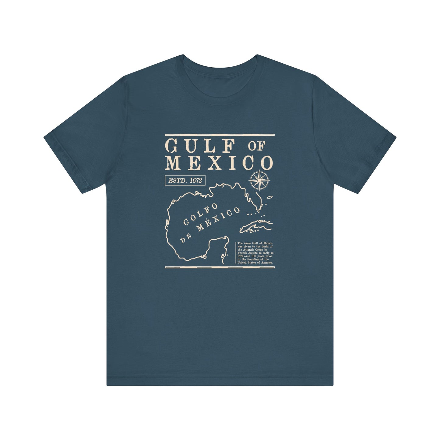 Gulf of Mexico Map Unisex Jersey Tee - Stylish Travel Shirt