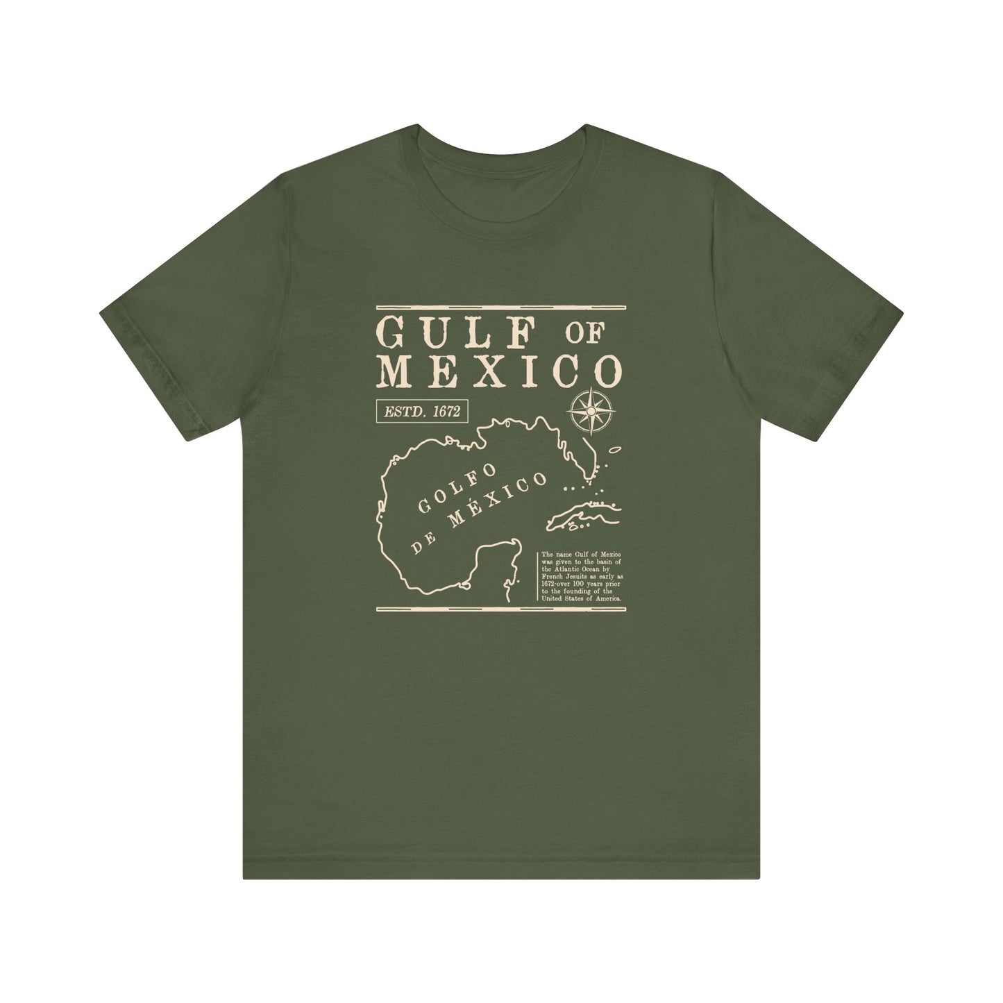 Gulf of Mexico Map Unisex Jersey Tee - Stylish Travel Shirt