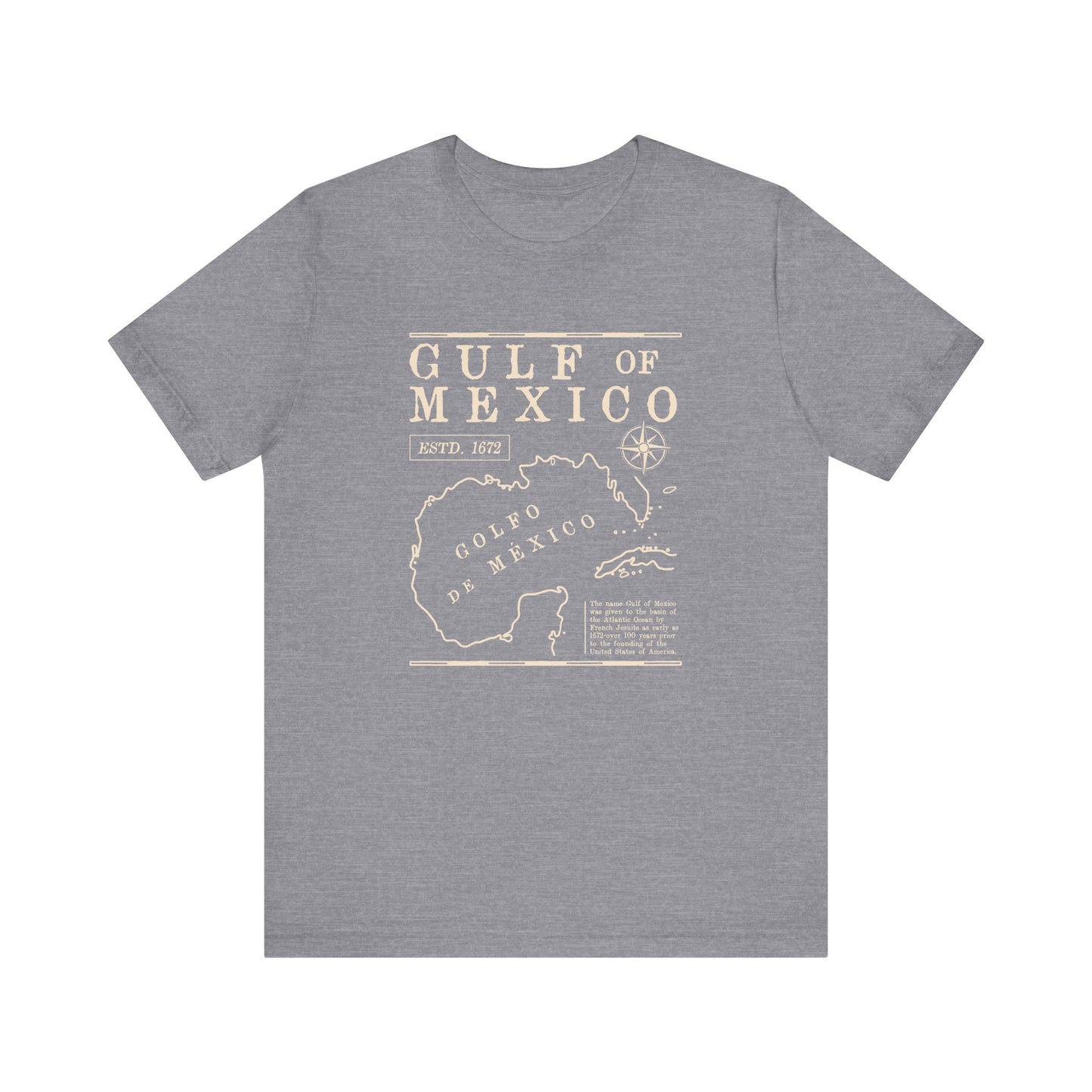 Gulf of Mexico Map Unisex Jersey Tee - Stylish Travel Shirt