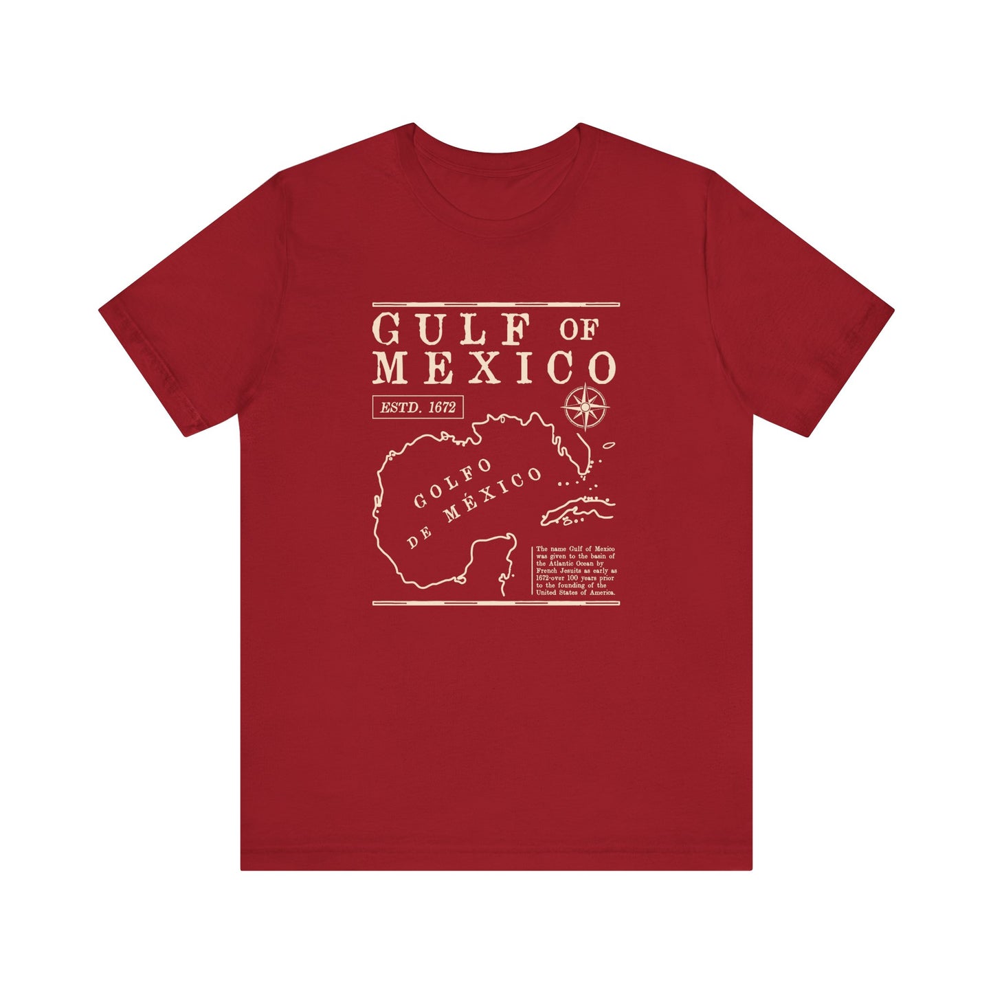 Gulf of Mexico Map Unisex Jersey Tee - Stylish Travel Shirt
